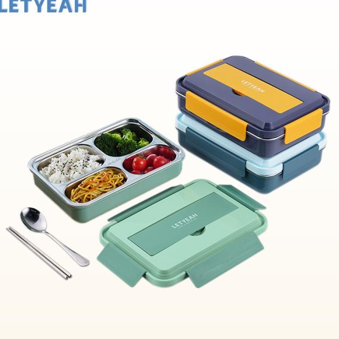 LetYeah Kotak makan stainless 304/Lunch box tahan panas dan anti bocor