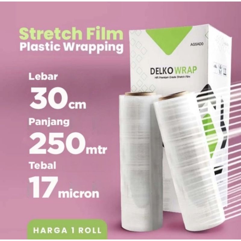 Plastik Wrapping Barang Stretch Film Delkowrap 30cmx250m