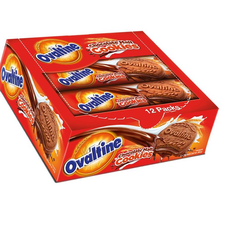 

(W-3.U❤) Ovaltine Chocolate Malt Cookies Biskuit Cokelat 12 x 30 gr premium