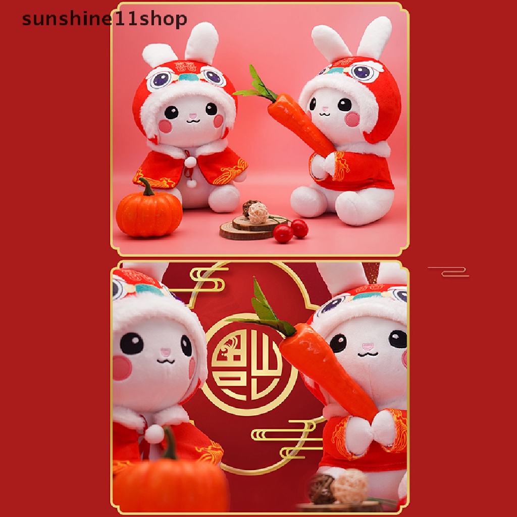 Sho 2023tahun Baru Imlek Shio Merah Jubah Kelinci Mainan Mewah Bunny Maskot Boneka Mewah N