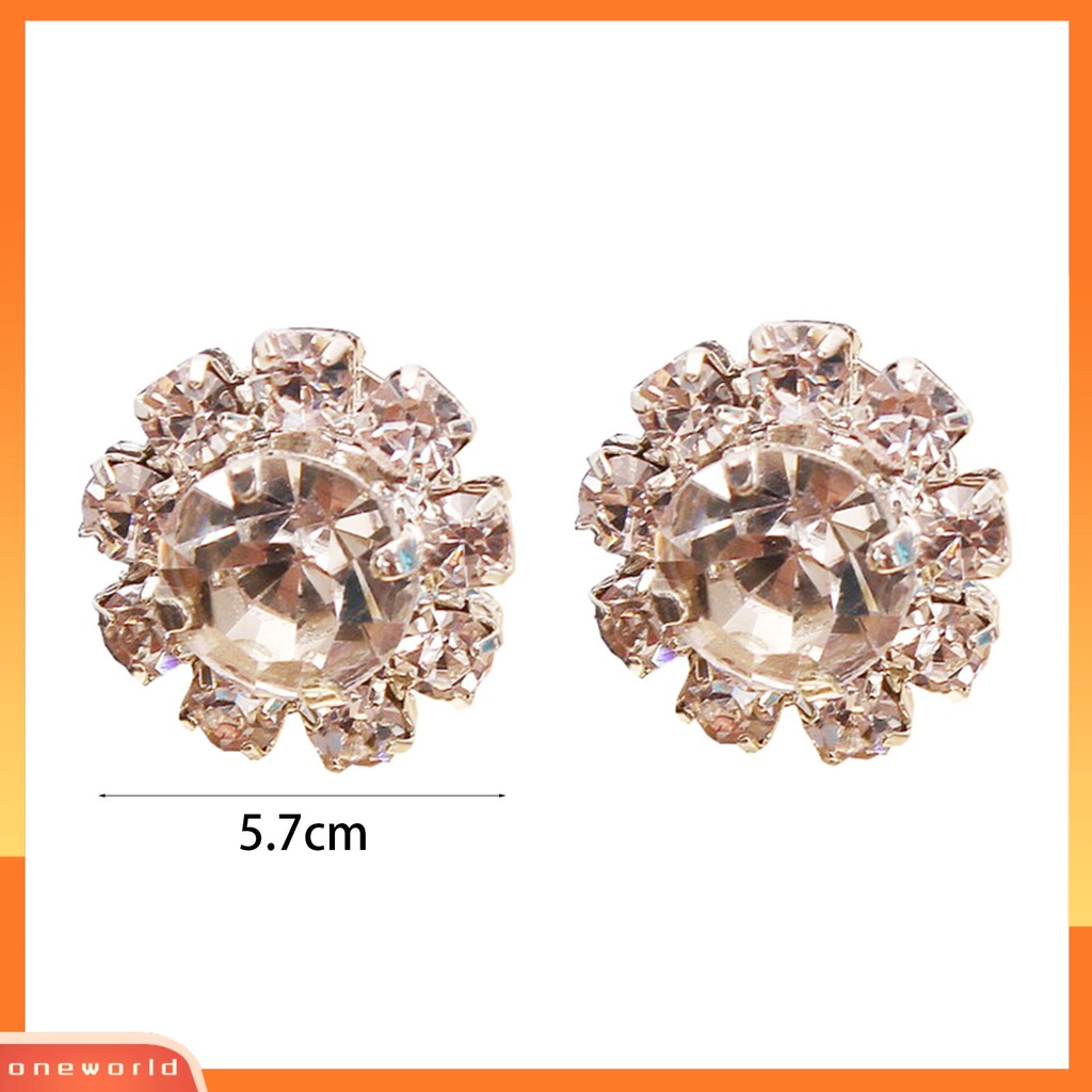 Fashion Wanita: Perhiasan Anting Model Bunga Giwang Dihiasi Rhinestone Berkilauan