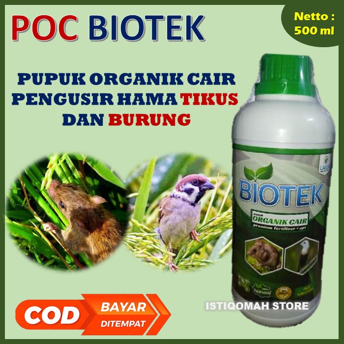 Jual Poc Biotek Ml Pupuk Organik Pengusir Tikus Dan Burung Obat Padi Hama Burung Pipit Sama