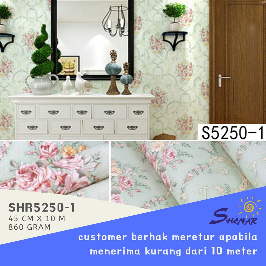 SHENAR WALLPAPER STICKER DINDING KAMAR/RUMAH/MOTIF&amp;KARAKTER 45CMX8M