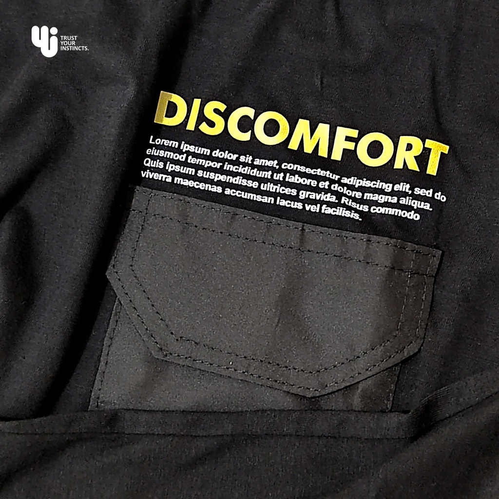 Yui Tshirt Pouch Black Discomfort Cotton Combat