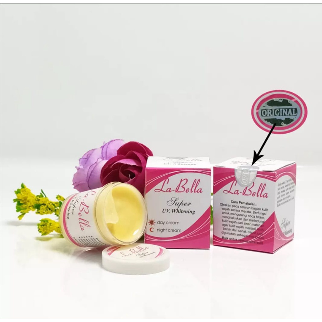 [ 3PCS ] Cream La-bella Super UV Whitening Original / Krim Siang Malam Labela Pink
