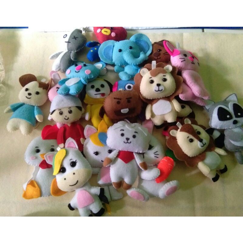 GANTUNGAN KUNCI FLANEL, GANTUNGAN KARAKTER LUCU UNIK APLIKASI FLANEL BONEKA FLANEL