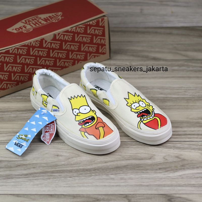 Sepatu Sneakers The Simpsons Slip On Casual Pria Dan Wanita Size 36 - 43 Import Terbaru