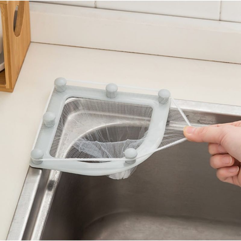 triangular kitchen sink drainer net/jaring sisa makanan sudut wastafel