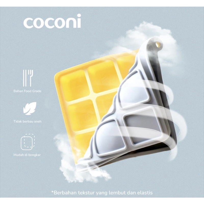 Coconi Silicone Food Ice Tray Cube / Cetak Makanan / Es Batu MPASI