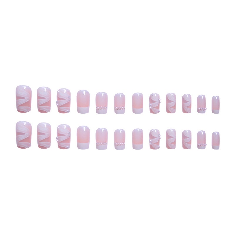Kuku Palsu 【B117，lem cair】Nikah kuku Wedding False Nailart Pengantin Tangan