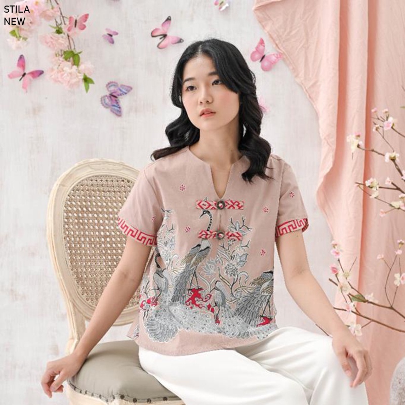 Evercloth Stila Blouse Wanita Atasan Wanita Atasan Wanita Blouse Batik Wanita Atasan Batik Wanita