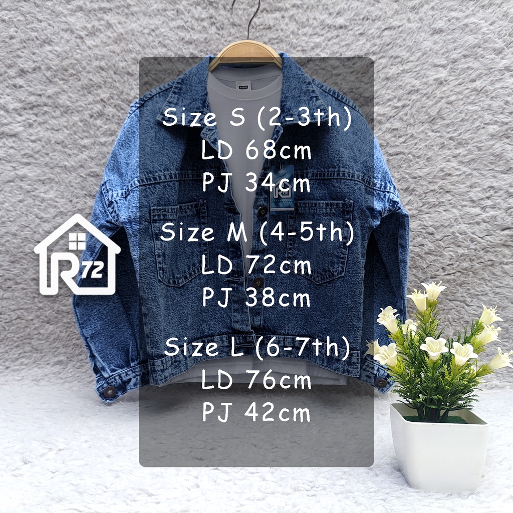 Jaket Jeans Anak Oversize - Gambar Karakter Lucu