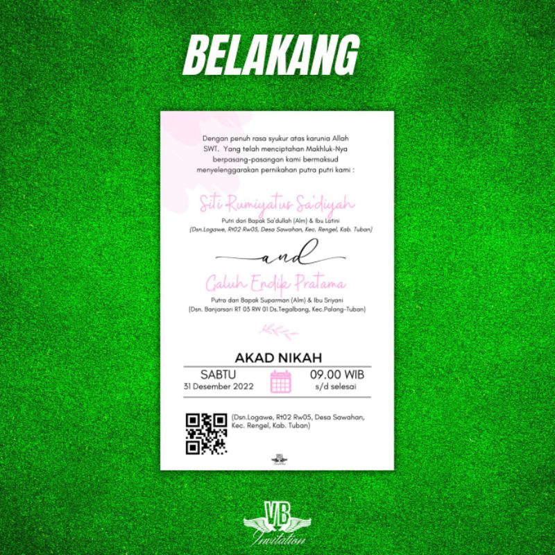 UNDANGAN PERNIKAHAN AESTETIC MURAH SIMPLE ELEGANT UNDANGAN KEKINIAN VIRAL VBU035