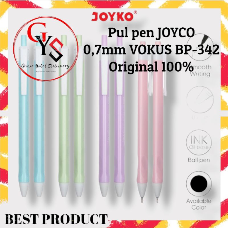 

Pul Pen Ball Pen Pena Joyko BP-342 VOKUS 0,7mm Warna Hitam(PCS) Ballpoint ORI