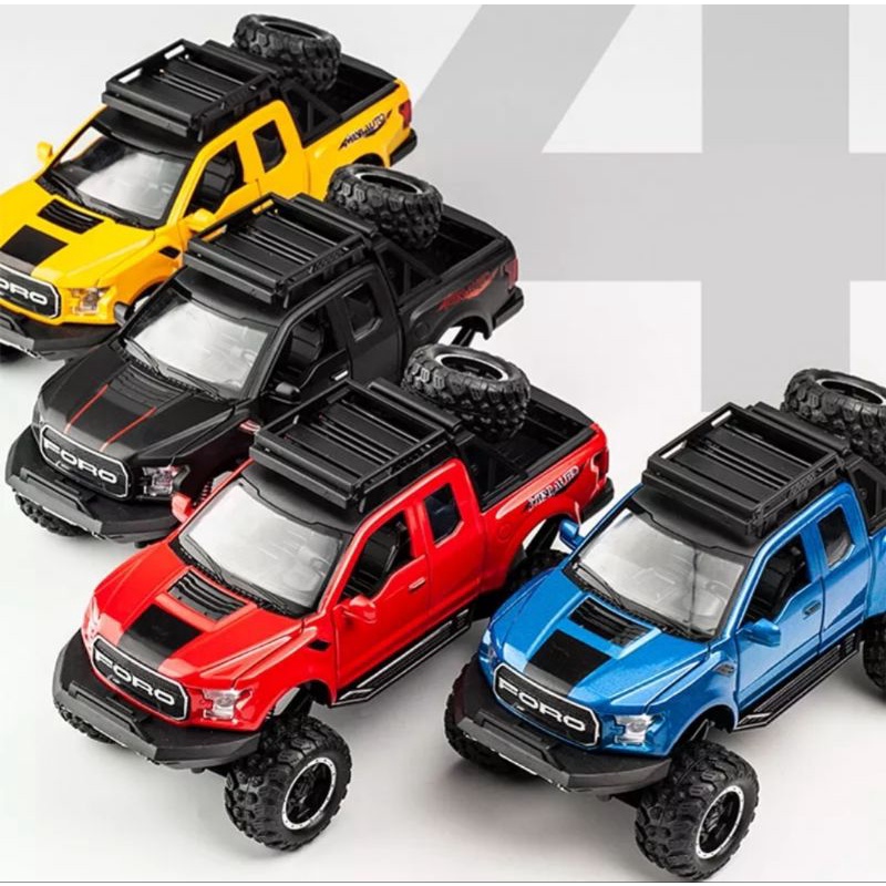 Diecast Mobil Ford Raptor F150 Miniatur Mobil Mobilan Jip Off Road Skala 1:32