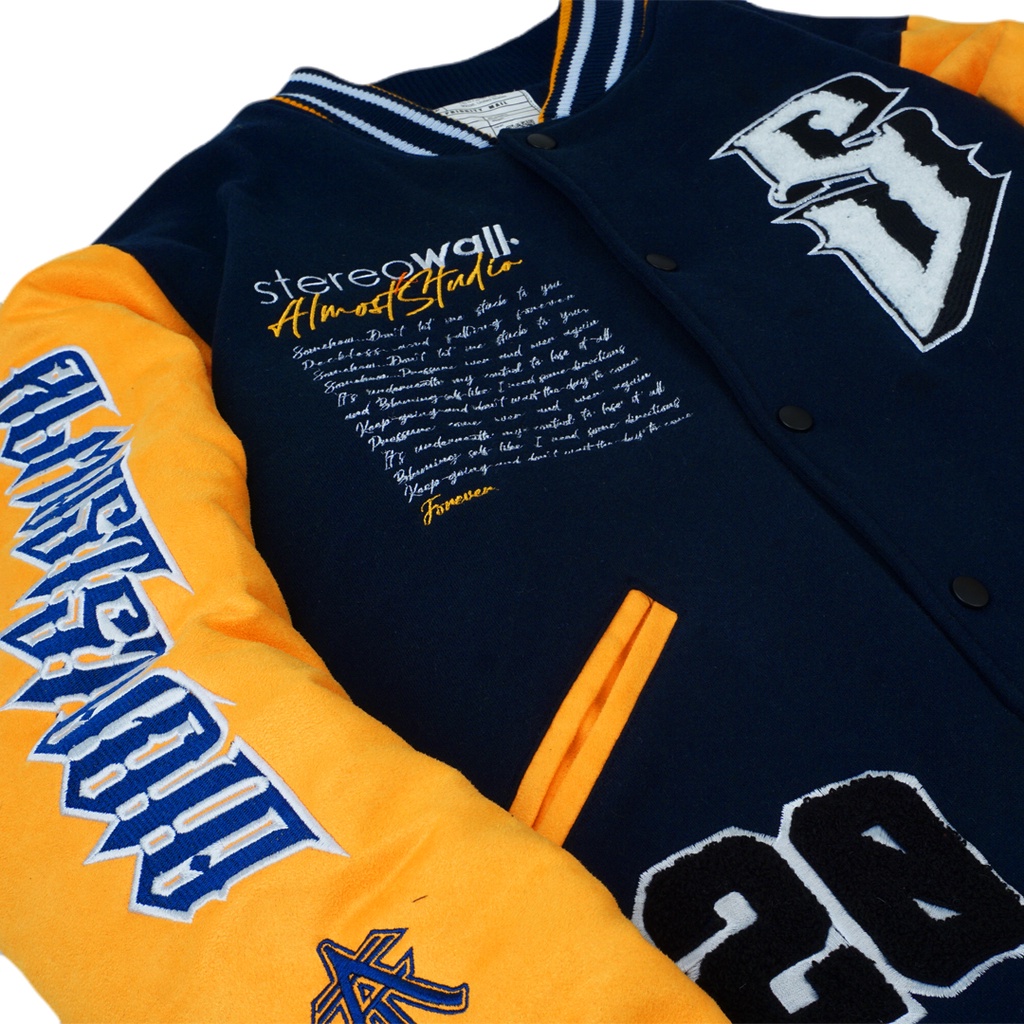 Almost Studio SW - Varsity Jacket - Forever - Navy Yellow