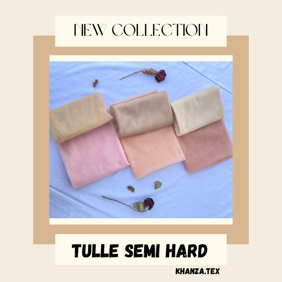 KAIN TULLE SEMI HARD / TILE POLOS SEMI KAKU ECERAN UNTUK BAHAN ROK BRUKAT KEBAYA ALAS HAND BOUQUET HAMPERS HIASAN DEKOR DLL