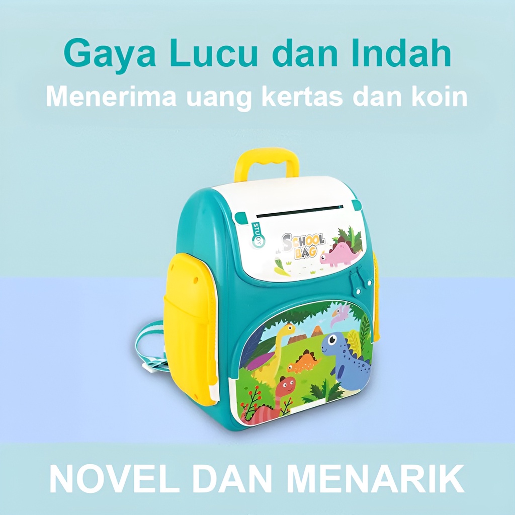 Celengan Tas Ransel Portable | Mainan ATM Anak Perempuan Money Safe Bag | Mainan Edukasi Anak 3-4-5-6-7 Tahun