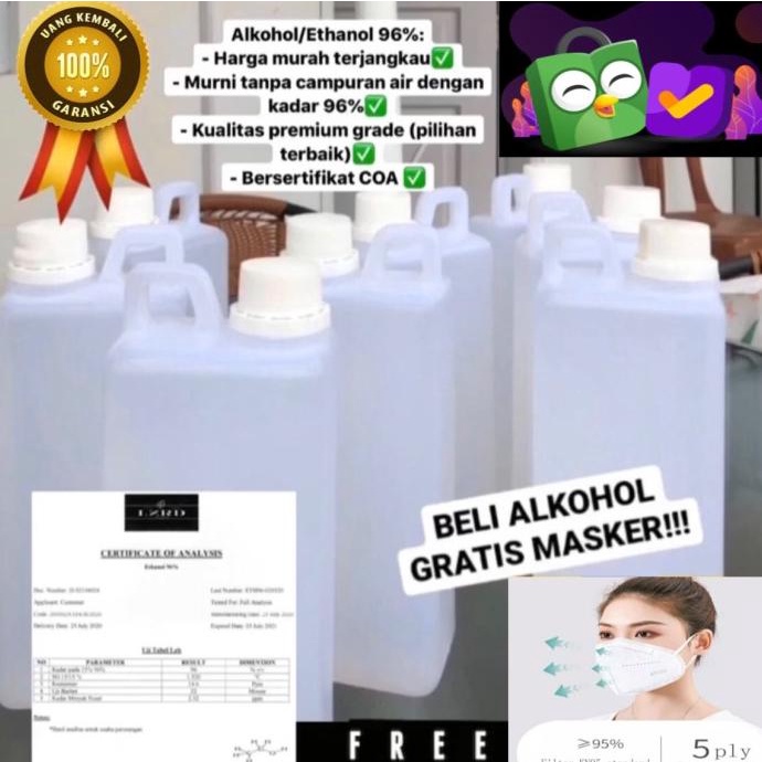 (BISA COD) alkohol 96% isi 1000 ml 1 liter TERLARIS TERPERCAYA ORIGINAL