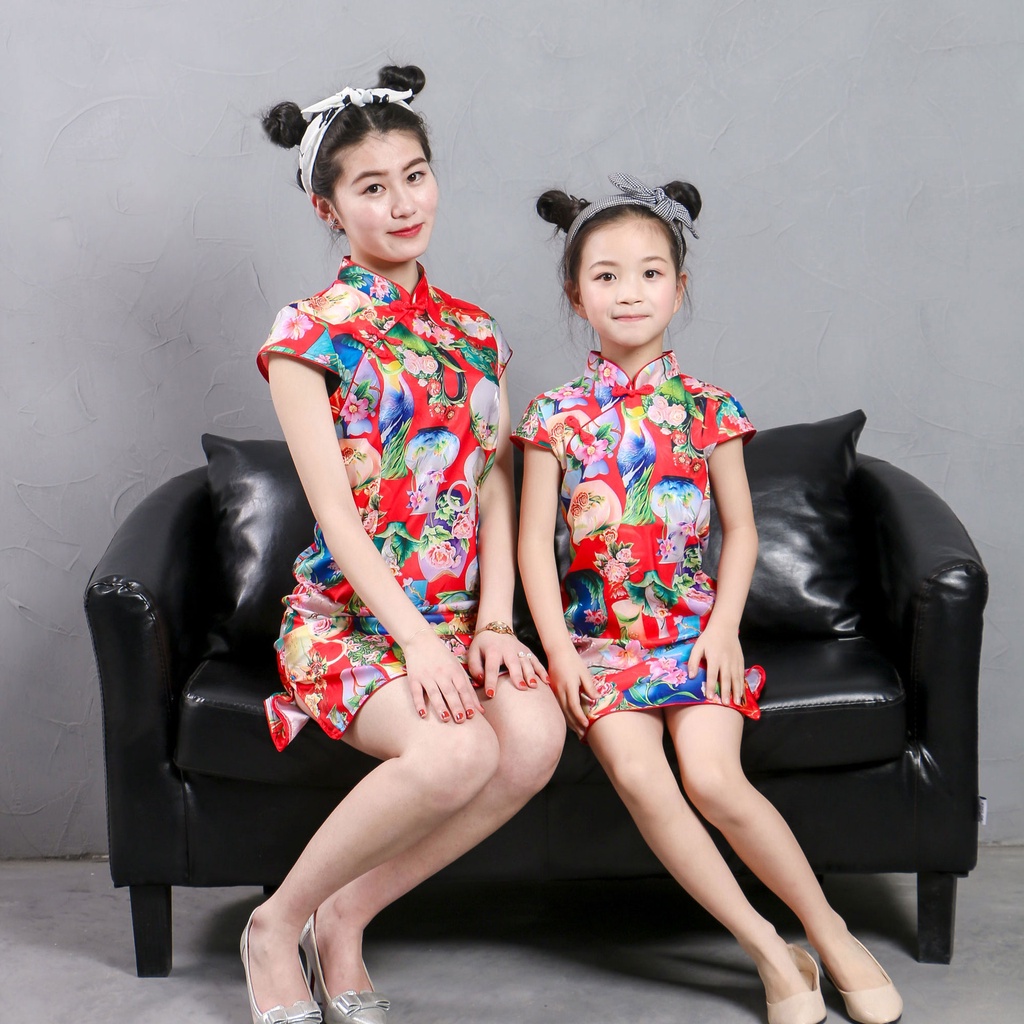 Dress Anak Perempuan QIPAO XIU MEI Baju Tahun Baru Imlek CNY Cheongsam Anak Import