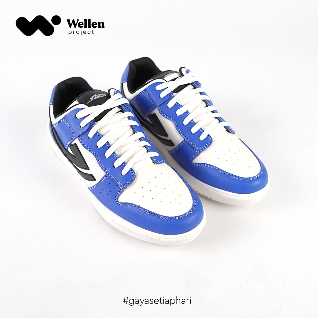 Wellen Project Sepatu Johnson Omega Lowcut Plasma Blue Sneakers Biru