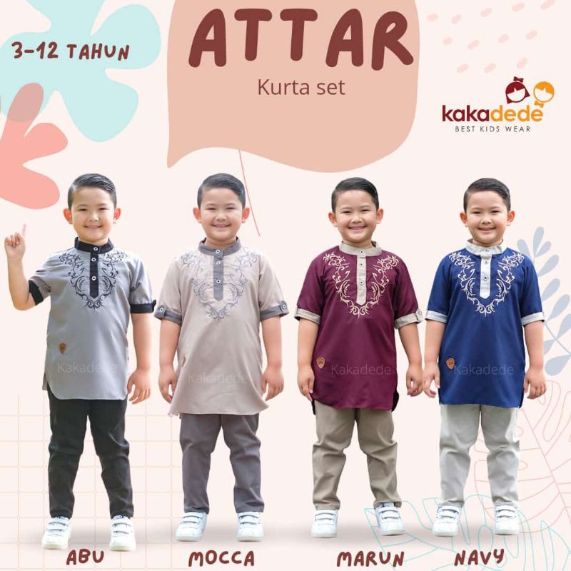 Kakadede Attar Setelan Koko Kurta Anak Kaka Dede