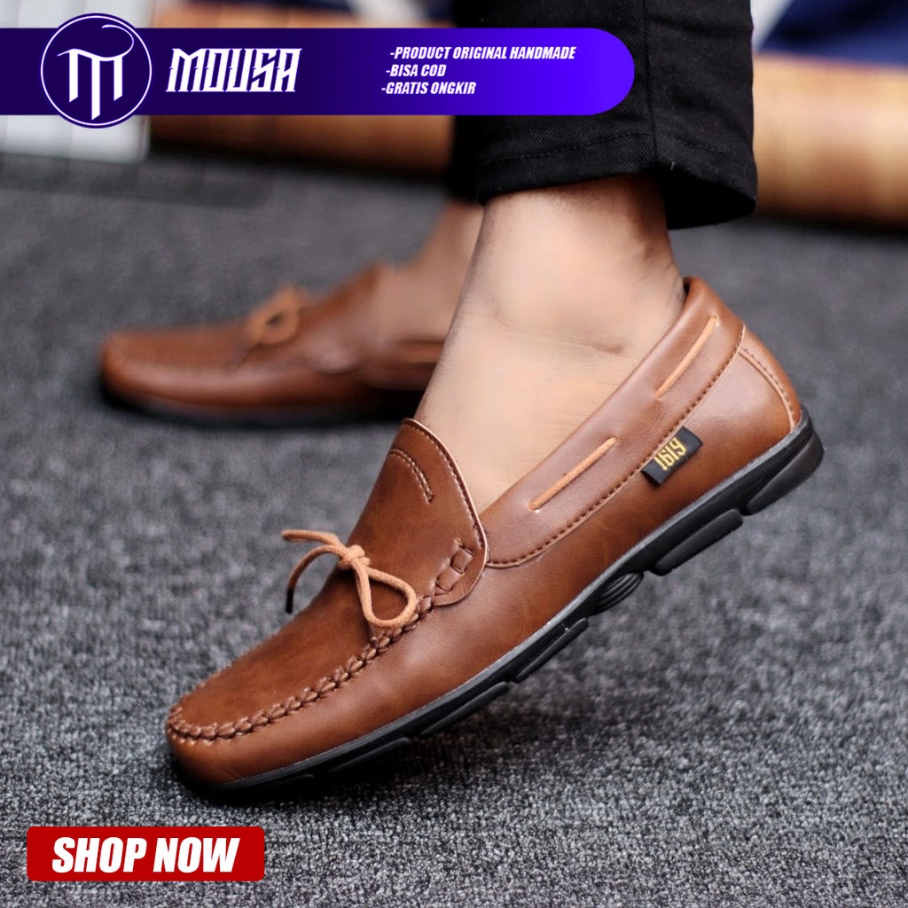 Sepatu Formal Pria Pantofel Kulit PU Kerja Kantor Mousa Lofaga