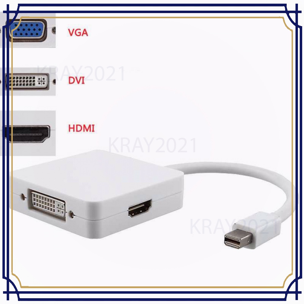 3 in 1 Mini Display Port to HDMI VGA DVI Adaptor -AP633