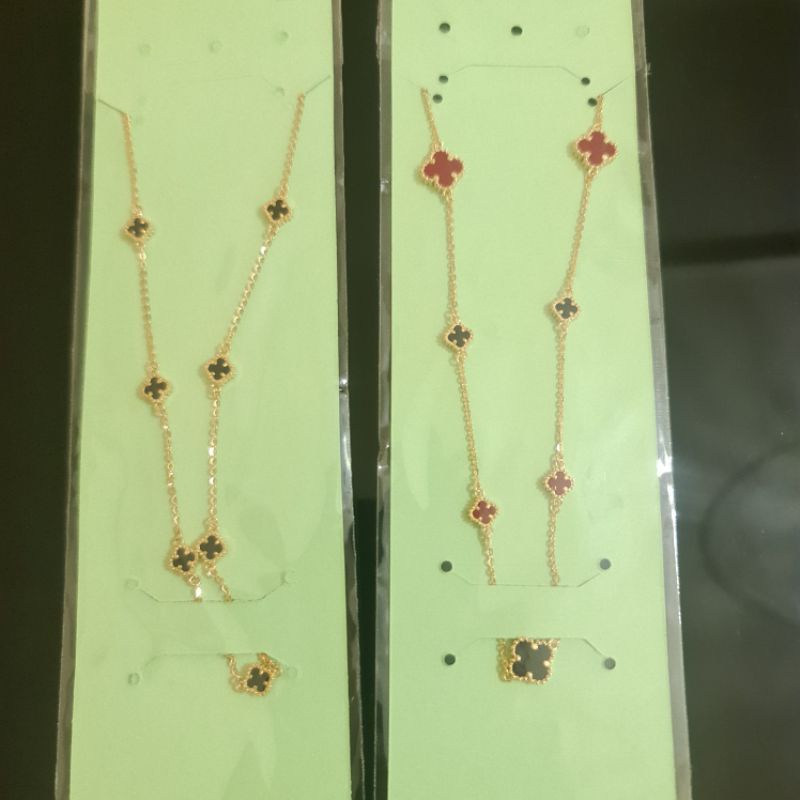 Kalung serut van cleef pink, hitam putih, hitam merah UBS kadar 8K 375