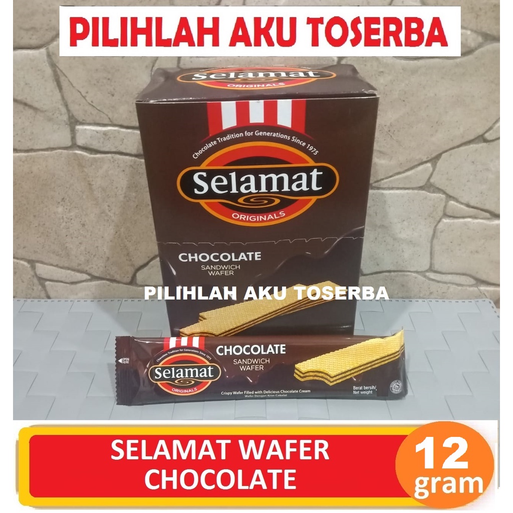 Selamat Wafer CHOCOLATE / COKLAT 12 g - ( HARGA 1 DUS ISI 6 BOX )