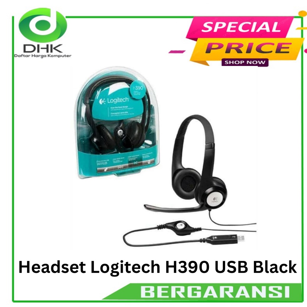 Headset Logitech H 390 USB Black