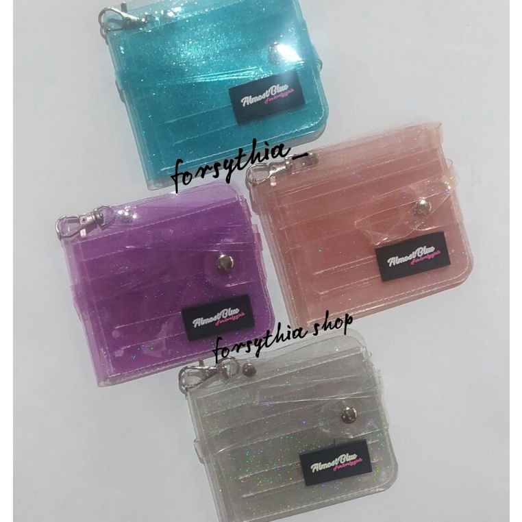 [Ready] Almost blue wallet dompet transparan kpop gliter glitter almostblue