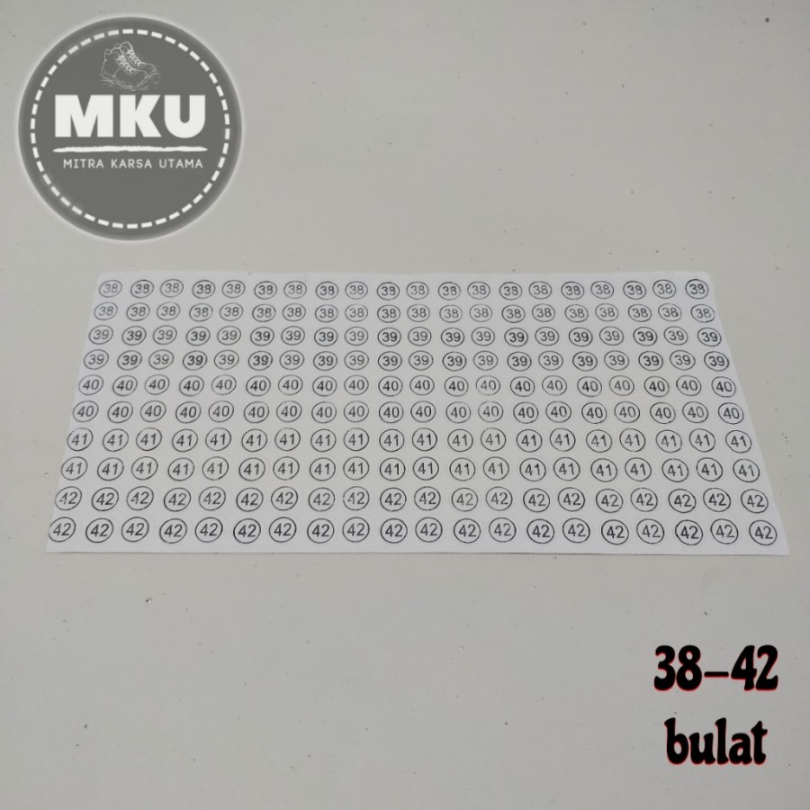 

Stiker Label Sticker Size bulat 38-42