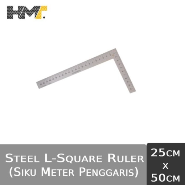 

Dijual Limited Steel Ruler Siku Meter Penggaris 25cm x 50cm / Stainless L-Square