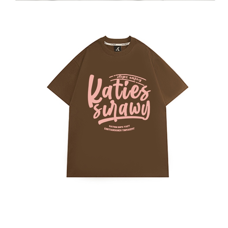 Baju Oversize Kekinian American Retro Lengan Pendek Letter Graffiti Print T-shirt Basic Toffe Kaos
