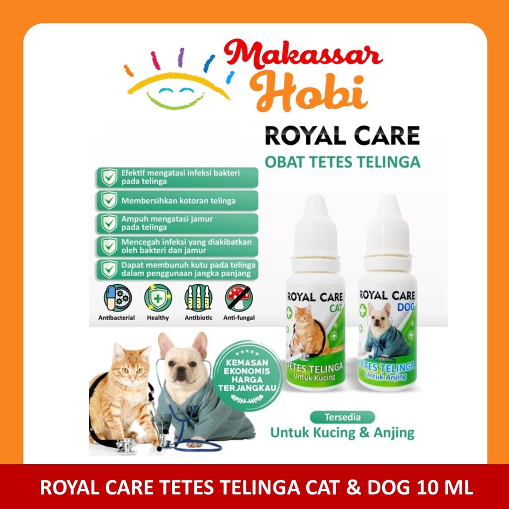 Royal Care Ear Telinga Obat Tetes Infeksi Bakteri Kuping Kucing Anjing Cat Dog