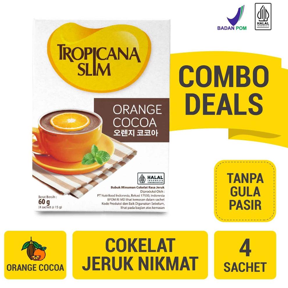 

TERLARIS BRANDS FESTIVAL Twin Pack - Tropicana Slim Orange Cocoa 4 Sachet - Minuman Cokelat Jeruk Nikmat Tanpa Gula Pasir ndv40