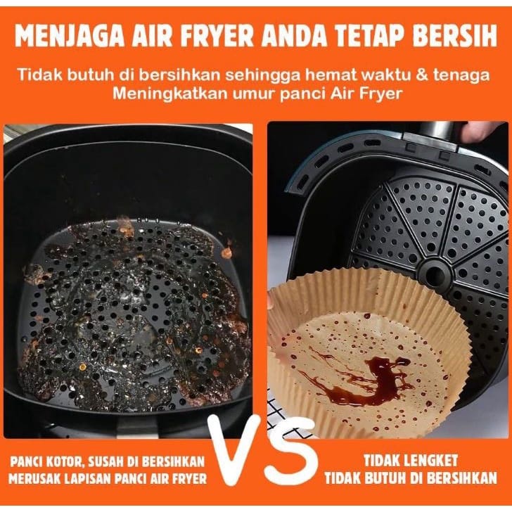 OS AIR FRYER PAPER / KERTAS ALAS BAKING ANTI LENGKET ISI 25PCS