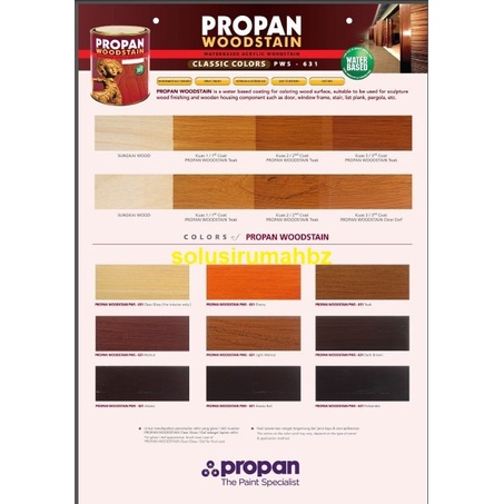 Propan Woodstain Waterbased politur air water base wood stain