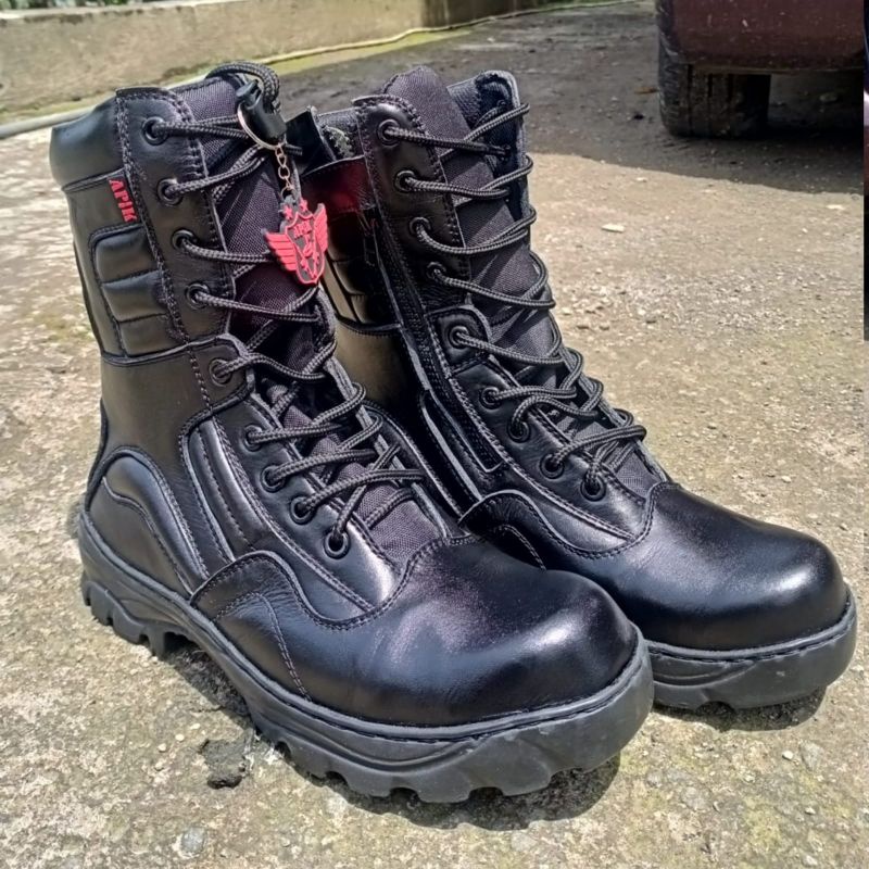 SEPATU PDL LGR SAFETY BAHAN KULIT SAPI ASLI MERK APIK SEPATU PDL DINAS LAPANGAN TNI POLRI SECURITY SATPAM