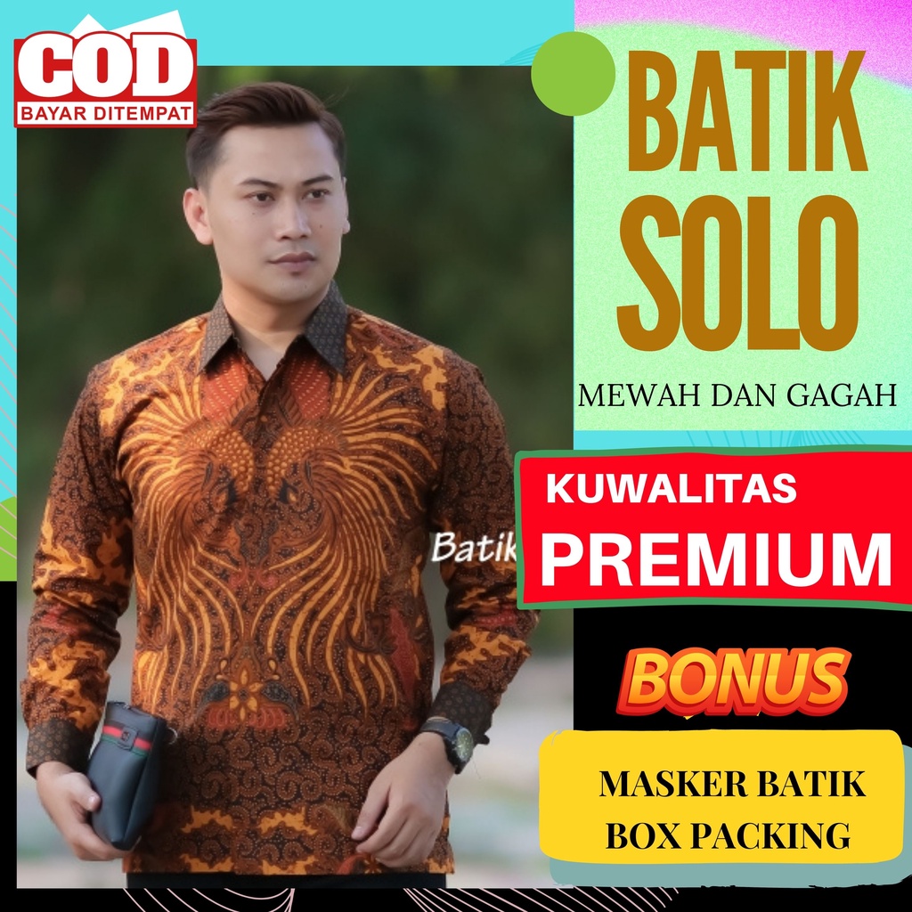 Kemeja Baju Batik Aluna Pakaian Pria Lengan Panjang Premium Furing Reguler Fit Atasan Cowok Moderen 