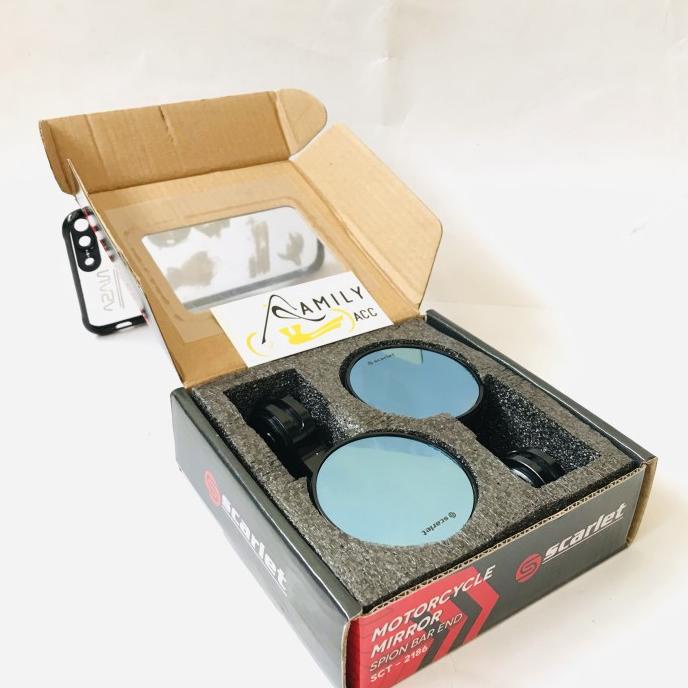 Spion Jalu Bar End Bulat Mini Scarlet Full Cnc Vespa Nmax Aerox Vario