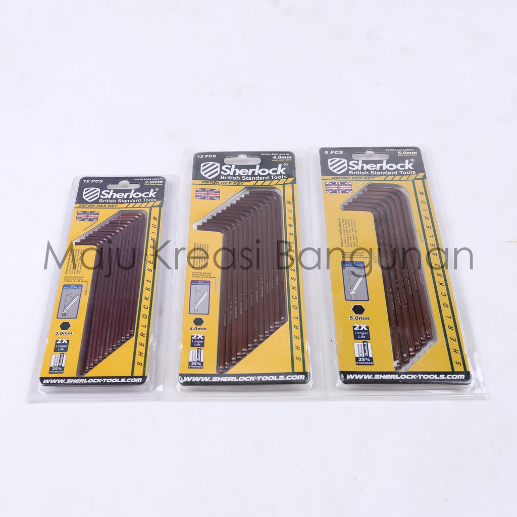 Kunci L Sherlock Hex Key Hexkey 3mm 4mm 5mm 3 4 5 mm Material S2 Heavy Duty Ball Point Kombinasi 1 Buah