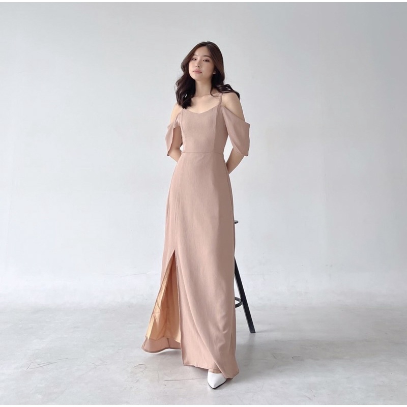 BROOKLYN BRIDESMAID DRESS SEXY KOREA WITH FURING - PROM NIGHT GOWN - pMAXI DRESS KONDANGAN - DRESS PESTA SEXY MEWAH - WEDDING DRESS - DRESS PAGER AYU - HADIAH / KADO ULTAH CEWEK