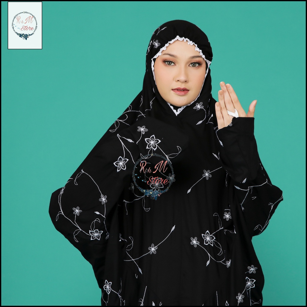 Mukena Terusan Lajuran Dewasa Rayon Bordir Yasmine