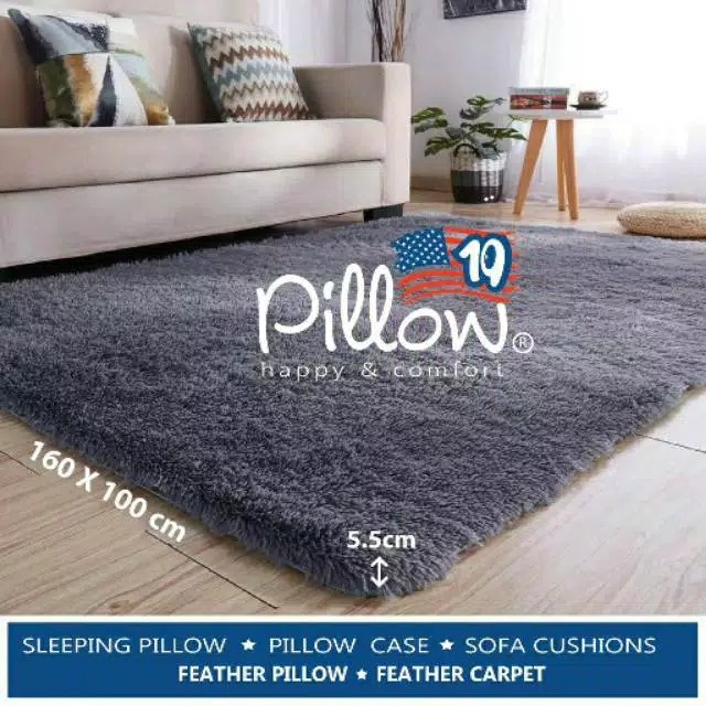 KARPET BULU RASFUR UKURAN 160 X 100 TEBAL +-5,5CM PILLOW