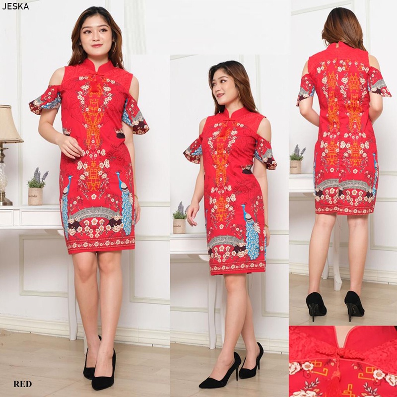 Evercloth Jeska Dress Batik Wanita Dress Wanita Batik Couple Seragam