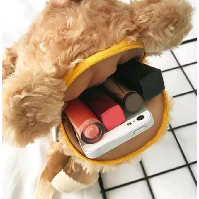 Tas salempang wanita beruang merangkul/ tas boneka/tas HP/tas mini wanita korea