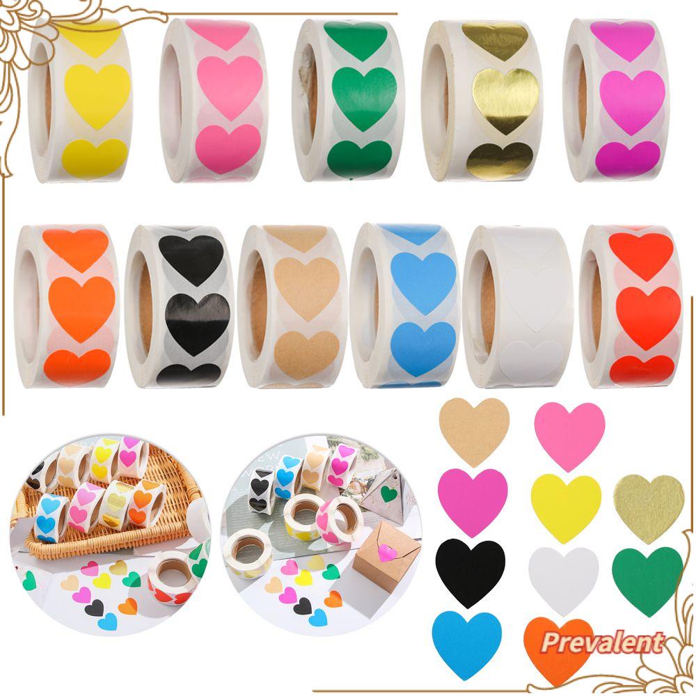 Preva 500pcs Love Heart Shaped Cute Gift Packaging Alat Tulis Stiker