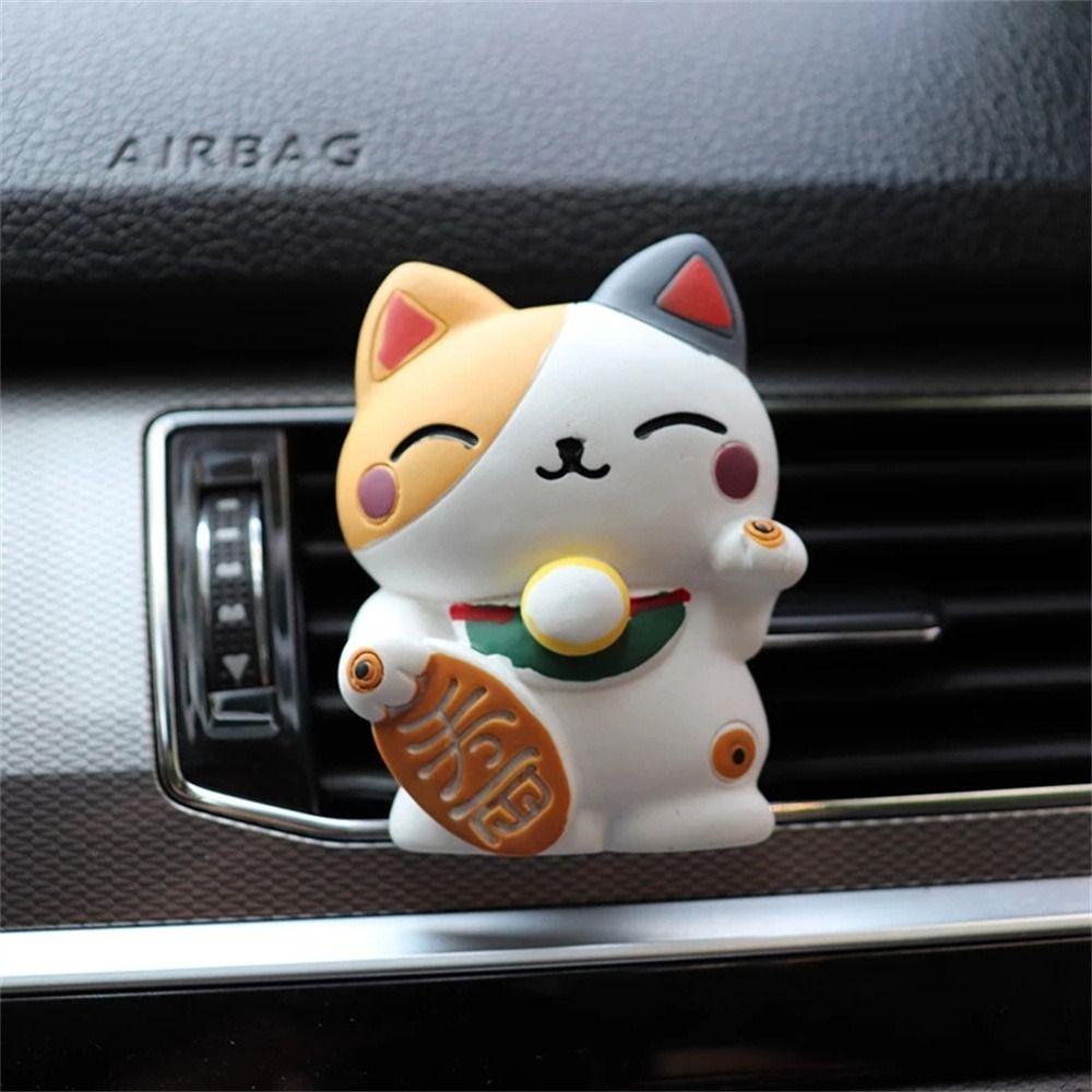 Lanfy Klip Parfum Mobil Car Styling Kartun Mobil Aroma Diffuser Resin Hiasan Mobil Lucky Cat Car Fragrance Diffuser